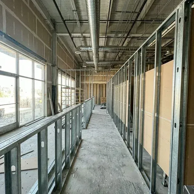Drywall Texturing process close-up